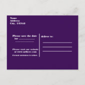 Paarse & Zilveren Hart Sweet 16 Save the Date Part Aankondigingskaart (Achterkant)