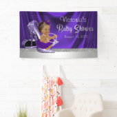 Paarse zilveren hoge hak schoen etnische Baby bann Spandoek (Insitu)