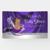 Paarse zilveren hoge hak schoen etnische Baby bann Spandoek (Horizontaal)