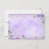 Paarse Zilveren Kerstmis Sneeuwvlok Mis Quince Bedankkaart (Achterkant)