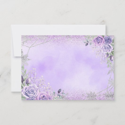 Paarse Zilveren Kerstmis Sneeuwvlok Mis Quince Bedankkaart (Achterkant)