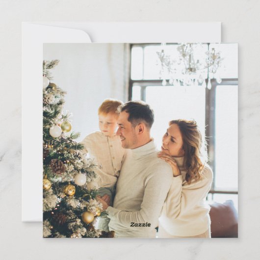 Paarse zilveren moderne foto vrolijke kerst Kaart (Achterkant)