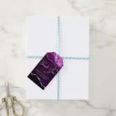Paarse & Zilveren Nep Glitter Agate Verjaardagsfee Cadeaulabel (Met Touw)