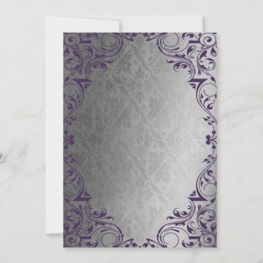  Paarse Zilveren Prinses Tiara Quinceañera Kaart (Achterkant)