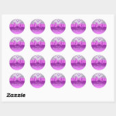 Paarse & Zilveren Roos Bruidsbruiloft Sticker (Vel)