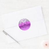 Paarse & Zilveren Roos Bruidsbruiloft Sticker (Envelop)