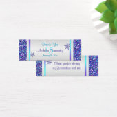 Paarse, zilveren sneeuwvlokken Quinceanera Favor T Mini Visitekaartjes (Bureau)