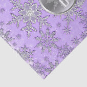 Paarse zilveren sneeuwvlokken Winter Wonderland Tissuepapier (Detail)