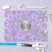 Paarse zilveren sneeuwvlokken Winter Wonderland Tissuepapier (Craft)