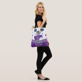 Paarse Zilveren Sterren Cheer-leading Tote Bag (Op model)