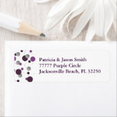 Paarse & Zilveren Stippen adreslabel Etiket (Insitu)