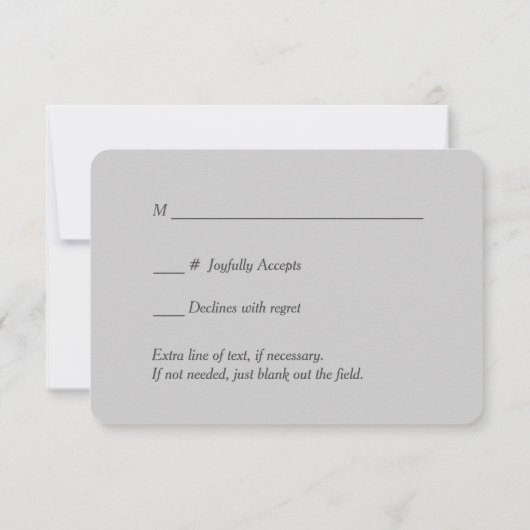 Paarse Zilveren Swirl Bruiloft RSVP Kaart (Achterkant)