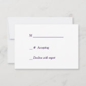 Paarse Zilveren Swirl Wedding RSVP (Achterkant)