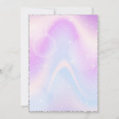 Paarse zilveren thema kasteel verjaardagsuitnodigi kaart (Achterkant)