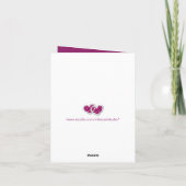 Paarse, Zilveren Trouwfoto Bedankkaart (Achterkant)