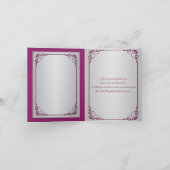 Paarse, Zilveren Trouwfoto Bedankkaart (Binnen)