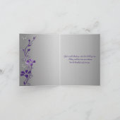 Paarse Zilveren Vlinder Bloemige Bedankkaart (Binnen)