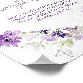 Paarse zilveren vlinder Midnight diapers Po Poster (Hoek)