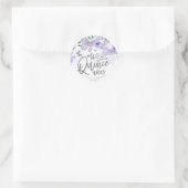 Paarse zilveren vlinder quinceanera ronde sticker (Tas)