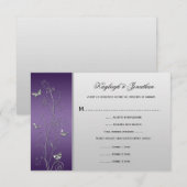  Paarse zilveren vlinderbloemigen RSVP (Voorkant / Achterkant)