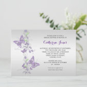 Paarse zilveren vlinderwerveling kaart (Staand voorkant)