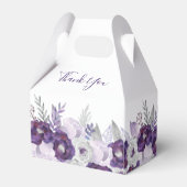 Paarse & Zilveren Waterverf Bruiloft Favor Box Bedankdoosjes (Achterkant)