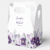 Paarse & Zilveren Waterverf Bruiloft Favor Box Bedankdoosjes (Geopend)