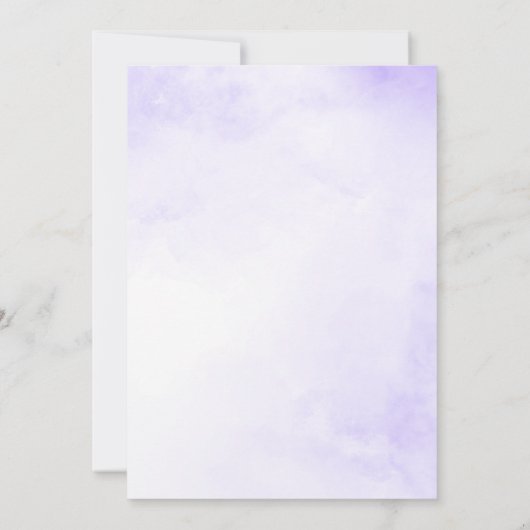 Paarse zilveren Waterverf Quinceañera Kaart (Achterkant)