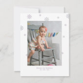 Paarse & Zilveren Winter Fotofeestje Dank je Bedankkaart (Achterkant)