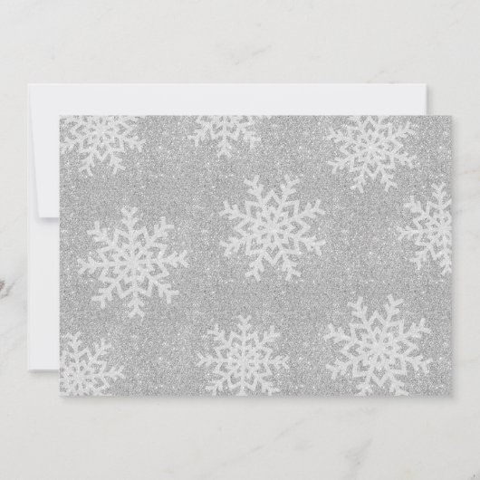 Paarse Zilveren Winter ONEderland 1e Verjaardag Fo Kaart (Achterkant)