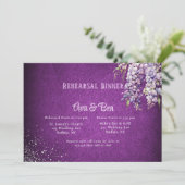 Paarse zilveren Wisteria repetitie dineruitnodigin Kaart (Staand voorkant)