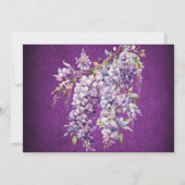 Paarse zilveren Wisteria repetitie dineruitnodigin Kaart (Achterkant)