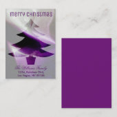 Paarse zilveren witte kerstboom elegant stijlvol visitekaartje (Voorkant / Achterkant)