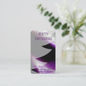 Paarse zilveren witte kerstboom elegant stijlvol visitekaartje (Staand voorkant)