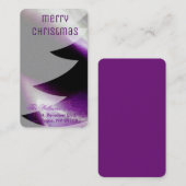 Paarse zilveren witte kerstboom elegant stijlvol visitekaartje (Voorkant / Achterkant)
