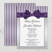 Paarse Zilveren Witte Strepen Diamanten Na de Brui Kaart (Voorkant / Achterkant)