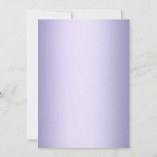 Paarse zilveren zwijn en kruisbaptisme kaart (Achterkant)