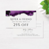 paarse zilverglitter Agate Referral-Kaart Visitekaartje (Bureau)