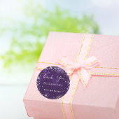 Paarse zilverglitter bedankt voor het feest ronde sticker