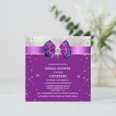 Paarse zilverglitter elegante schittering kaart (Staand voorkant)