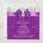 Paarse zilverglitter elegante schittering kaart (Voorkant)