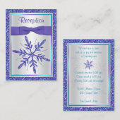 Paarse, zilverglitter Snowflake Enclosure Kaart (Voorkant / Achterkant)