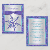 Paarse, zilverglitter Snowflake Enclosure Kaart (Voorkant / Achterkant)