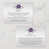 Paarse zilvergrijs bloemdetail behuizing Kaarten (Voorkant / Achterkant)