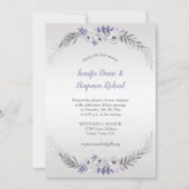 Paarse zilvergrijs Waterverf bloemen bruiloft | Kaart (Voorkant)