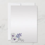 Paarse zilvergrijs Waterverf bloemen bruiloft | Kaart (Achterkant)