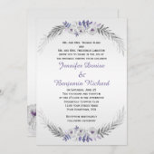 Paarse zilvergrijs Waterverf Rozen bruiloften Kaart (Voorkant / Achterkant)