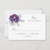 Paarse zilvergrijs Waterverf Rozen RSVP (Voorkant)