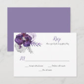 Paarse zilvergrijs Waterverf Rozen RSVP (Voorkant / Achterkant)