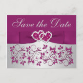 Paarse, zilvergrijze bloemmolen Save the Date Brie Aankondigingskaart (Voorkant)